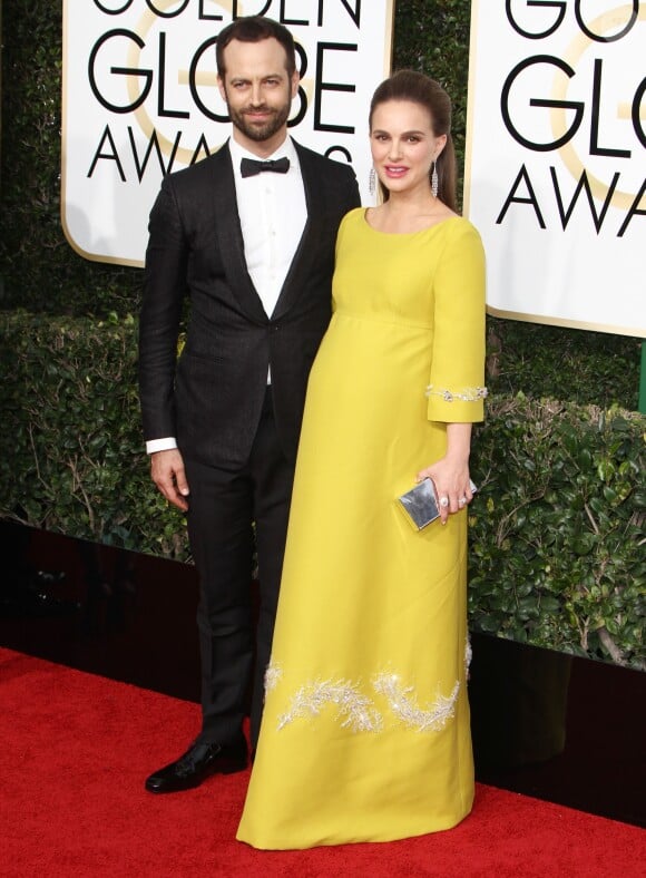 Benjamin Millepied et sa femme Natalie Portman (enceinte) - 74ème cérémonie annuelle des Golden Globe Awards à Beverly Hills. Le 8 janvier 2017