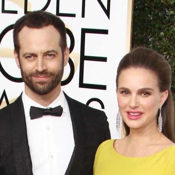 Benjamin Millepied et sa femme Natalie Portman (enceinte) - 74ème cérémonie annuelle des Golden Globe Awards à Beverly Hills. Le 8 janvier 2017