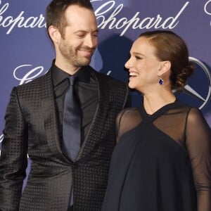 Benjamin Millepied et sa femme Natalie Portman enceinte lors de la soirée de gala du festival international du film de Palm Springs au centre de congrès de Palm Spring, Californie, Etats-Unis, le 2 janvier 2017. © JLPPA/Bestimage