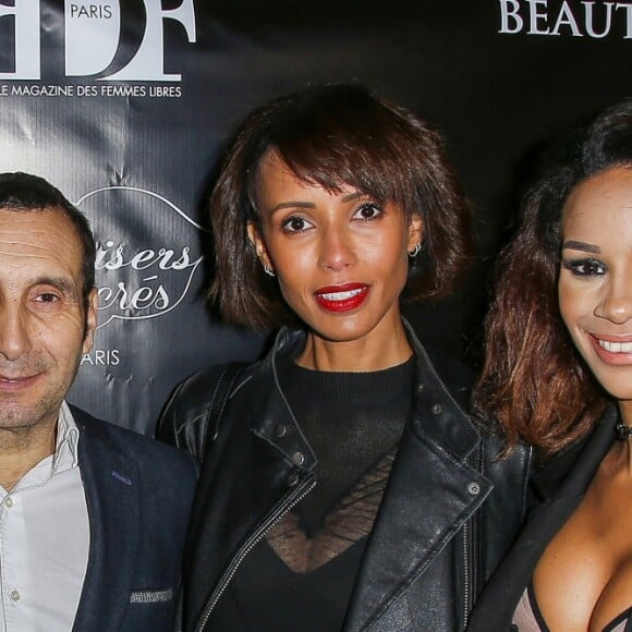 Semi-exclusif - Stéphanie Guittonneau, Zinedine Soualem, Sonia Rolland, Alicia Fall lors de la soirée de lancement du numéro 1 de FDF Paris Magazine à l'hôtel particulier Christian Dior à Paris, France, le 21 février 2017 © Marc Ausset-Lacroix/Bestimage