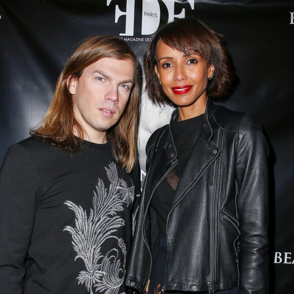 Semi-exclusif - Christophe Guillarmé, Sonia Rolland lors de la soirée de lancement du numéro 1 de FDF Paris Magazine à l'hôtel particulier Christian Dior à Paris, France, le 21 février 2017 © Marc Ausset-Lacroix/Bestimage