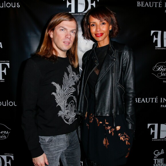 Semi-exclusif - Christophe Guillarmé, Sonia Rolland lors de la soirée de lancement du numéro 1 de FDF Paris Magazine à l'hôtel particulier Christian Dior à Paris, France, le 21 février 2017 © Marc Ausset-Lacroix/Bestimage