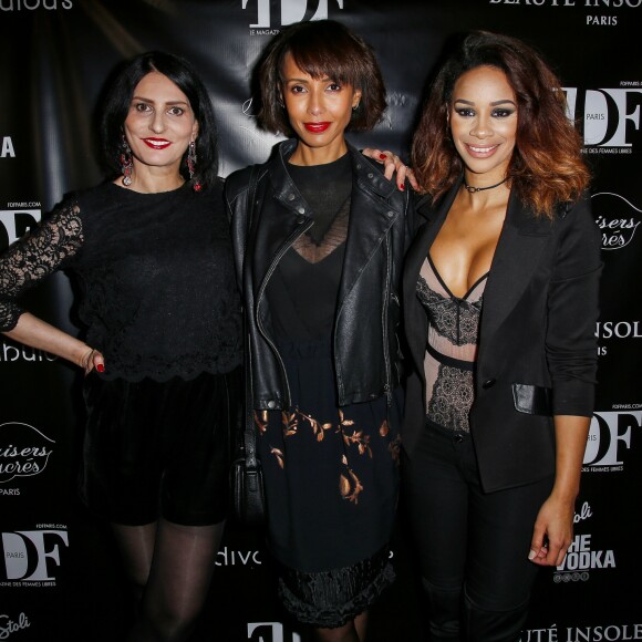 Semi-exclusif - Sylvie Ortega Munos, Sonia Rolland, Alicia Fall lors de la soirée de lancement du numéro 1 de FDF Paris Magazine à l'hôtel particulier Christian Dior à Paris, France, le 21 février 2017 © Marc Ausset-Lacroix/Bestimage