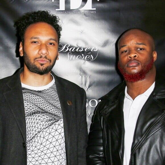 Semi-exclusif - Yassine Azzouz et le rappeur Dosseh lors de la soirée de lancement du numéro 1 de FDF Paris Magazine à l'hôtel particulier Christian Dior à Paris, France, le 21 février 2017. Le premier numéro de FDF Paris magazine avec S. Rolland (Miss France 2000) en couverture. Le magazine s'articule sur 132 pages autour de la mode, du leadership au féminin , de la beauté, du lifestyle, la joaillerie, culture ... FDF Paris Magazine est un magazine haut de gamme gratuit. © Marc Ausset-Lacroix/Bestimage