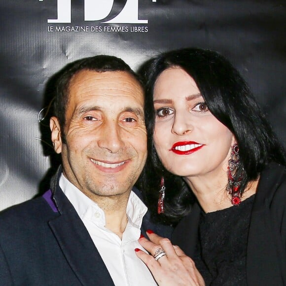 Semi-exclusif - Zinedine Soualem et Sylvie Ortega Munos lors de la soirée de lancement du numéro 1 de FDF Paris Magazine à l'hôtel particulier Christian Dior à Paris, France, le 21 février 2017. Le premier numéro de FDF Paris magazine avec S. Rolland (Miss France 2000) en couverture. Le magazine s'articule sur 132 pages autour de la mode, du leadership au féminin , de la beauté, du lifestyle, la joaillerie, culture ... FDF Paris Magazine est un magazine haut de gamme gratuit. © Marc Ausset-Lacroix/Bestimage