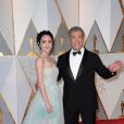 Mel Gibson et Rosalind Ross sur le tapis rouge de la cérémonie des Oscars à Los Angeles le 26 février 2017