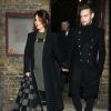 Cheryl Cole (Cheryl Fernandez-Versini) enceinte et son compagnon Liam Payne à la sortie de la chorale de Noël de l'église de St James à Londres. 29 November 2016