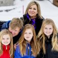 Le roi Willem-Alexander, la reine Maxima, la princesse Ariane, la princesse Alexia, la princesse Catharina-Amalia - Rendez-vous avec la famille royale des Pays-Bas à Lech. le 27 février 2017