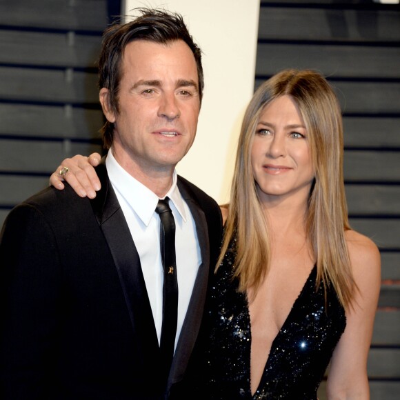 Justin Theroux et sa femme Jennifer Aniston - People à la soirée Vanity Fair en marge de la cérémonie des Oscar 2017 à Los Angeles le 26 février 2017.