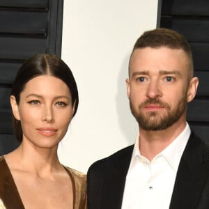 Jessica Biel et son mari Justin Timberlake lors de la Vanity Fair Oscar viewing party 2017 au Wallis Annenberg Center for the Performing Arts à Beverly Hills, le 26 février 2017. © Byron Purvis/AdMedia via ZUMA Wire/Bestimage