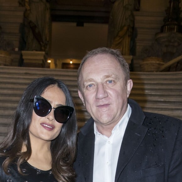 Salma Hayek et son mari François-Henri Pinault au défilé de mode prêt-à-porter automne-hiver 2017/2018 "Stella McCartney" au Palais Garnier à Paris. Le 6 mars 2017. © Olivier Borde / Bestimage