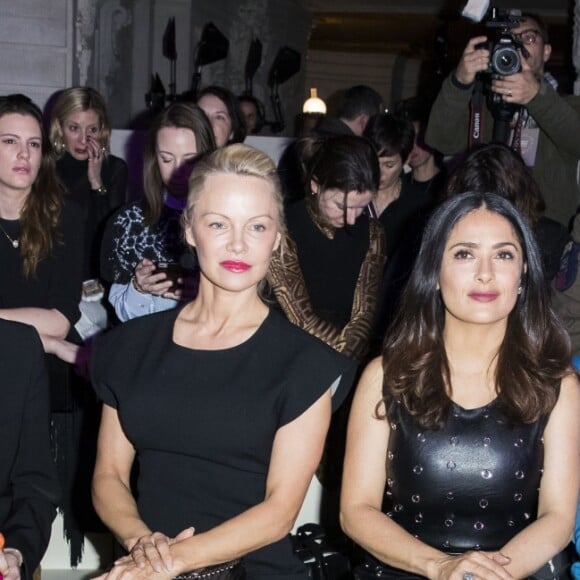 Natalia Vodianova, Marie-Agnès Gillot, Pamela Anderson, Salma Hayek, Charlotte Casiraghi et François-Henri Pinault au défilé de mode prêt-à-porter automne-hiver 2017/2018 "Stella McCartney" au Palais Garnier à Paris. Le 6 mars 2017. © Olivier Borde / Bestimage