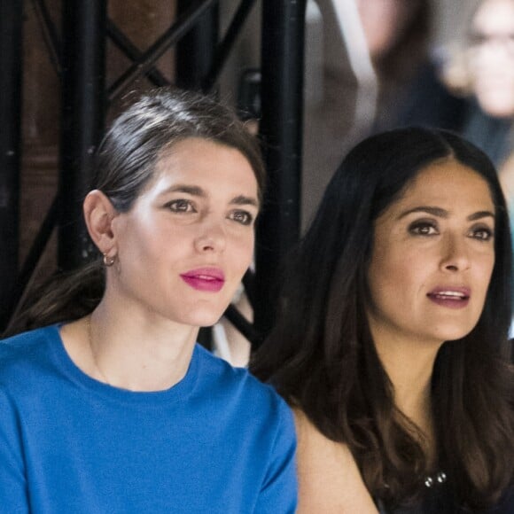 Natalia Vodianova, Marie-Agnès Gillot, Pamela Anderson, Salma Hayek, Charlotte Casiraghi et François-Henri Pinault au défilé de mode prêt-à-porter automne-hiver 2017/2018 "Stella McCartney" au Palais Garnier à Paris. Le 6 mars 2017. © Olivier Borde / Bestimage