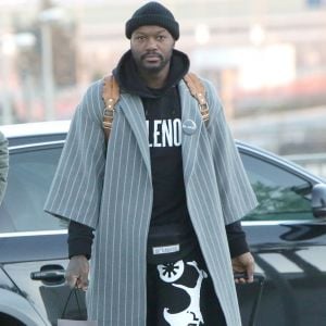 Exclusif - Djibril Cissé looké à l'aéroport de Athènes le 23 février 2017.