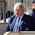 Boris Johnson et le prince Harry lors de l'inauguration le 9 mars 2017 à Londres d'un mémorial rendant hommage aux services rendus au péril de leur vie par les personnels de l'armée britannique et les civils de la Défense lors de la Guerre du Golfe et des conflits armés en Irak et en Afghanistan.