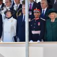 Le prince Harry, la princesse Anne, le prince Andrew, Camilla Parker Bowles lors de l'inauguration le 9 mars 2017 à Londres d'un mémorial rendant hommage aux services rendus au péril de leur vie par les personnels de l'armée britannique et les civils de la Défense lors de la Guerre du Golfe et des conflits armés en Irak et en Afghanistan.