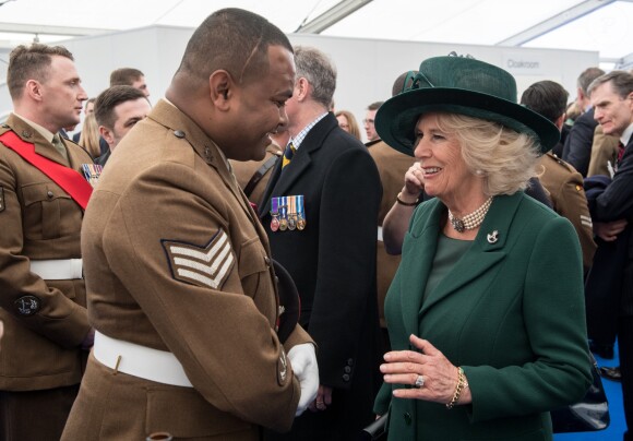 Camilla Parker Bowles, duchesse de Cornouailles- La famille royale britannique à la réception qui suit l'inauguration d'un monument à la mémoire des soldats britanniques tombés en Irak et en Afghanistan à Londres le 9 mars 2017.