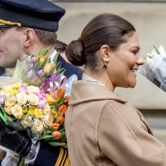 Céremonie en l'honneur de la princesse Victoria de Suède le jour de la Sainte Victoria au palais Royale à Stockholm le 12 mars 2017 12/03/2017 - Stockholm