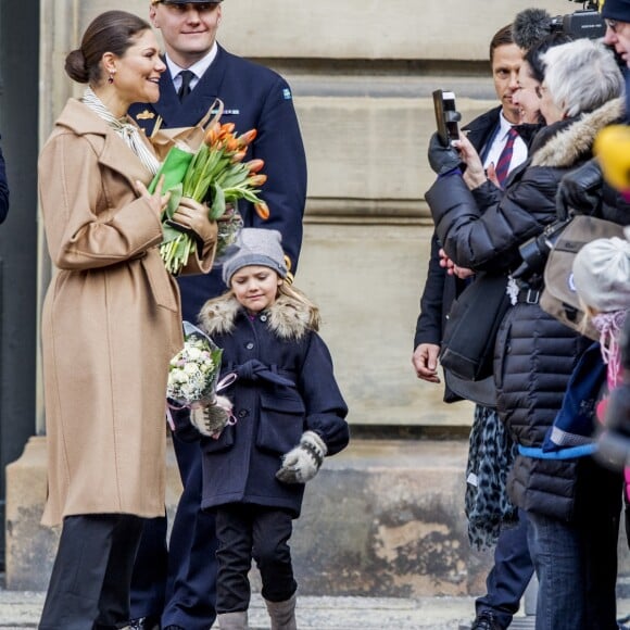 Céremonie en l'honneur de la princesse Victoria de Suède le jour de la Sainte Victoria au palais Royale à Stockholm le 12 mars 2017 12/03/2017 - Stockholm