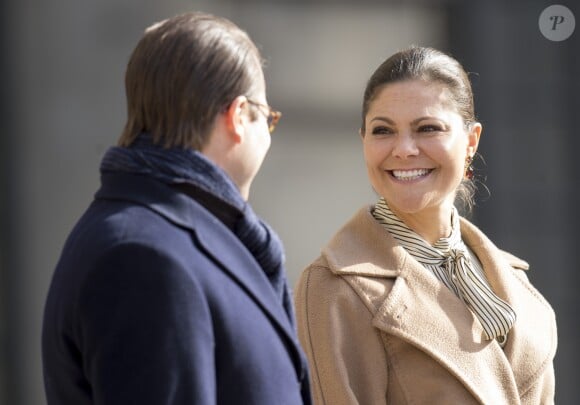 Le prince Daniel et la princesse Victoria - Céremonie en l'honneur de la princesse Victoria de Suède le jour de la Sainte Victoria au palais Royal à Stockholm le 12 mars 2017.