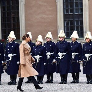 Céremonie en l'honneur de la princesse Victoria de Suède le jour de la Sainte Victoria au palais Royal en présence de son mari le prince Daniel de Suède et leurs enfants le prince Oscar et la princesse Estelle à Stockholm le 12 mars 2017 12/03/2017 - Stockholm