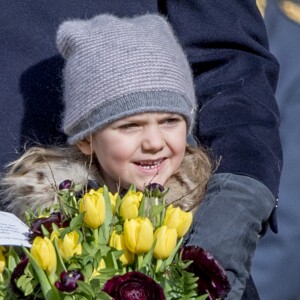 Céremonie en l'honneur de la princesse Victoria de Suède le jour de la Sainte Victoria au palais Royal en présence de son mari le prince Daniel de Suède et leurs enfants le prince Oscar et la princesse Estelle à Stockholm le 12 mars 2017 12/03/2017 - Stockholm