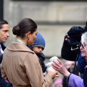 Céremonie en l'honneur de la princesse Victoria de Suède le jour de la Sainte Victoria au palais Royal en présence de son mari le prince Daniel de Suède et leurs enfants le prince Oscar et la princesse Estelle à Stockholm le 12 mars 2017 12/03/2017 - Stockholm