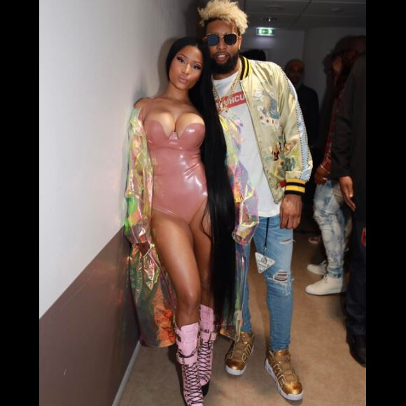 Nicki Minaj dans les coulisses du concert de Drake à l'AccorHotels Arena, à Paris, le 12 mars 2017.