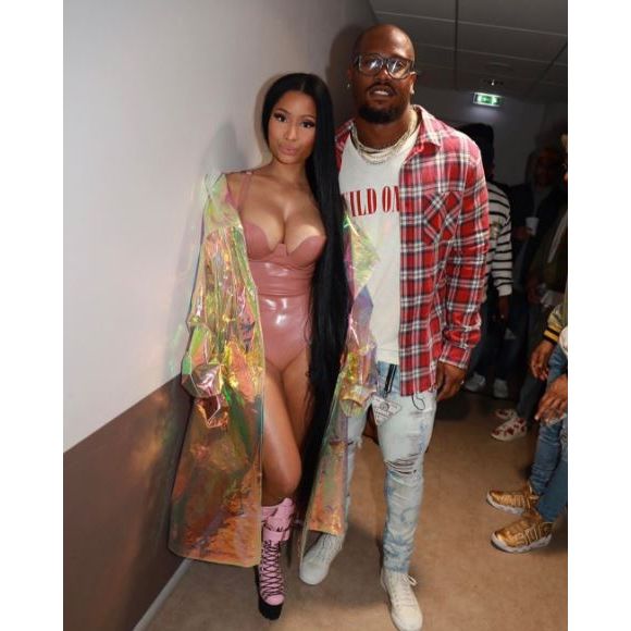 Nicki Minaj dans les coulisses du concert de Drake à l'AccorHotels Arena, à Paris, le 12 mars 2017.