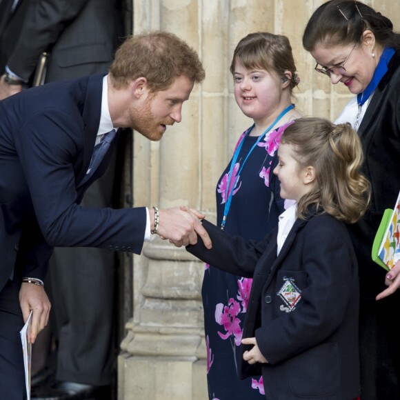 Le prince Harry - Arrivées à la messe célébrée à l'occasion de la journée du Commonwealth à l'Abbaye de Westminster à Londres. Le 13 mars 2017