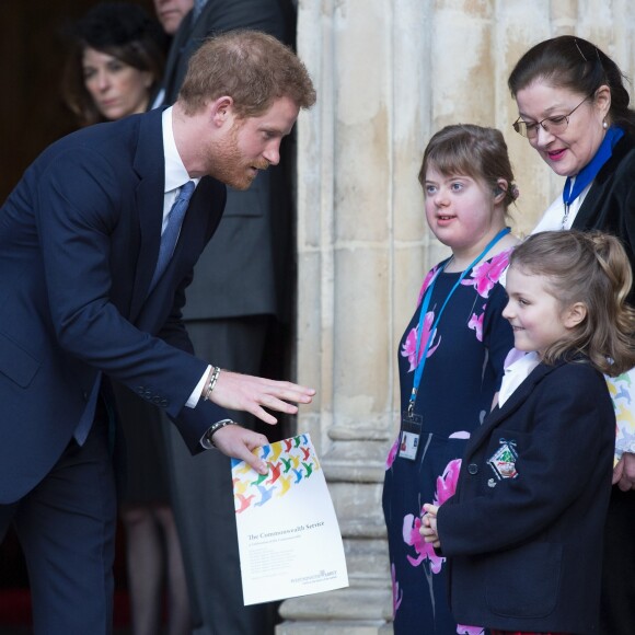 Le prince Harry - Arrivées à la messe célébrée à l'occasion de la journée du Commonwealth à l'Abbaye de Westminster à Londres. Le 13 mars 2017