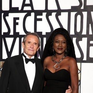 Jacky Ickx et sa femme Khadja Nin - 63ème Bal de la Rose sur le thème de la Sécession Viennoise, imaginé par K.Lagerfeld au profit de la Fondation Princesse Grace dans la Salle des Etoiles au Sporting Monte Carlo à Monaco, le 18 mars 2017. © Dominique Jacovides/Bestimage