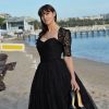 Exclusif - Prix spécial - Rencontre avec Monica Bellucci sur la plage Magnum à l'occasion du 67ème festival de Cannes à à Cannes le 18 mai 2014.