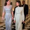Kate Middleton, duchesse de Cambridge, et Anne Llewellyn - Dîner donné par l'ambassadeur de Grande-Bretagne en France en sa résidence à Paris le 17 mars 2017.