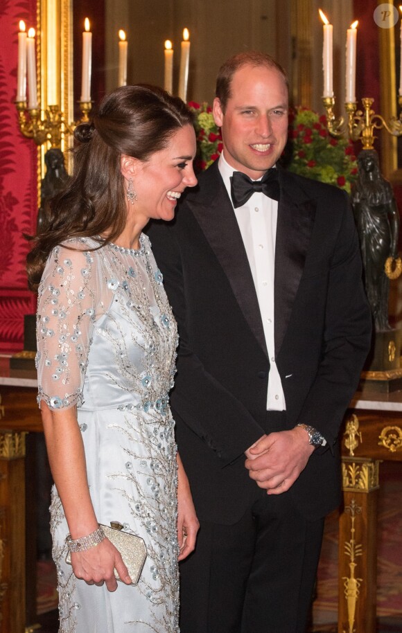 Kate Middleton, duchesse de Cambridge, et le prince William, duc de Cambridge, au dîner donné par l'ambassadeur de Grande-Bretagne en France à la résidence de l'ambassadeur à Paris le 17 mars 2017.