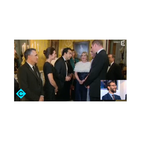 Patrick Cohen présenté au prince William et à Kate Middleton le 17 mars 2017 lors du dîner organisé à l'ambassade de Grande-Bretagne à Paris pour la visite officielle du couple princier.