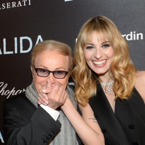 Orlando (le frère de Dalida), Sveva Alviti (joue le rôle de Dalida dans le film) à l'Avant-première du film "Dalida" à L'Olympia, Paris le 30 novembre 2016. © Rachid Bellak/Bestimage