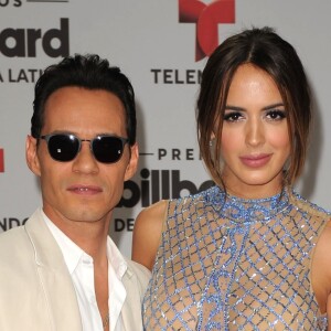 Marc Anthony et sa femme Shannon de Lima à la conférence de presse Billboard Latin Music Awards à Miami, le 28 avril 2016