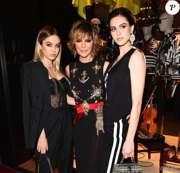Lisa Rinna et ses filles Delilah Hamlin et Amelia Hamlin à la soirée Dolce &amp; Gabbana organisée à Los Angeles, le 23 mars 2017
