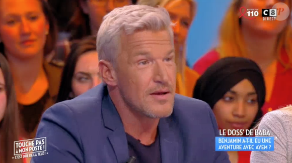Benjamin Castaldi et Ayem Nour ont-ils eu une aventure ? L'animateur s'explique dans "Touche pas à mon poste" sur C8. Le 25 mars 2017.