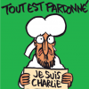 Couverture du journal "Charlie Hebdo" numéro 1178, préparé par les rescapés de l'attaque sanglante contre le journal satirique, sorti le 14 janvier 2015. Surnommé "numéro des survivants", il a été publié à près de 8 millions d'exemplaires