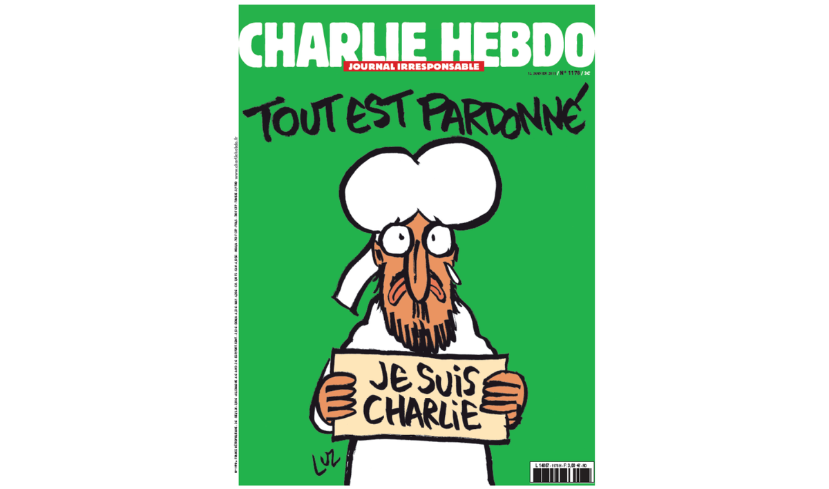 Photo : Couverture du journal "Charlie Hebdo" numéro 1178, préparé par