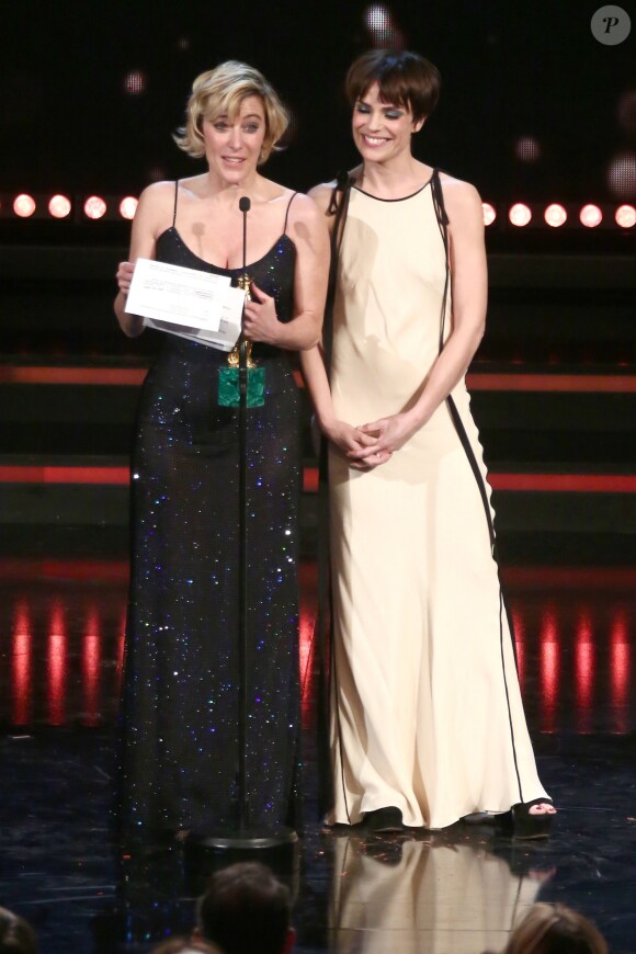 Valeria Bruni Tedeschi et Micaela Ramazzotti (actrices de Folles de joie) à la 62ème cérémonie des David di Donatello à Rome en Italie, le 27 mars 2017