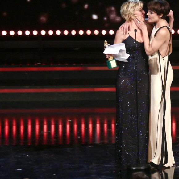 Valeria Bruni Tedeschi, Micaela Ramazzotti à la 62ème cérémonie des David di Donatello à Rome en Italie, le 27 mars 2017