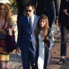 Elisa Sednaoui et son mari Alex Dellal au mariage de Giovanna Battaglia et Oscar Engelbert à Capri, le 10 juin 2016.