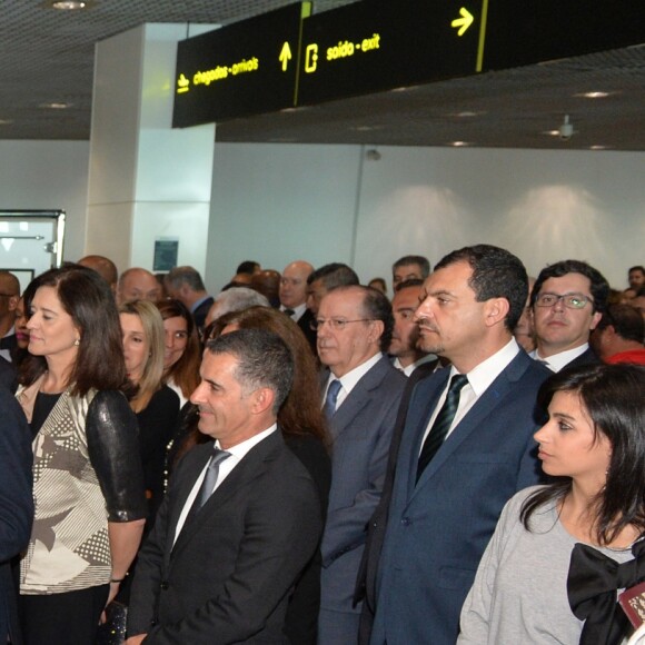 Cérémonie à l'aéroport de Madeire rebaptisé aéroport Cristiano Ronaldo, en présence du footballeur portugais, de son fils Cristiano Jr et de sa compagne Georgina Rodriguez, à Madeire, le 29 mars 2017.