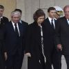 La reine Sofia d'Espagne et le roi Juan Carlos Ier d'Espagne sont allés se recueillir auprès de la dépouille de la princesse Alicia de Bourbon-Parme, tante du roi Juan Carlos décédée le 28 mars 2017 à 99 ans, et présenter leurs condoléances à sa famille lors de ses funérailles près de Madrid, le 29 mars 2017.
