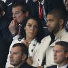 Nicolas Batum et sa compagne Aurélie (ici lors de PSG-Reims le 23 mai 2015 au Parc des Princes) sont devenus parents d'un petit garçon, Ayden Richard Batum, dans la nuit du jeudi 28 au vendredi 29 avril 2016.