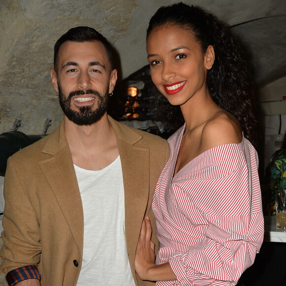 Flora Coquerel (Miss France 2014) et son compagnon Ugo Ciulla - Soirée d'ouverture du restaurant "Ikone" à Paris le 30 mars 2017.