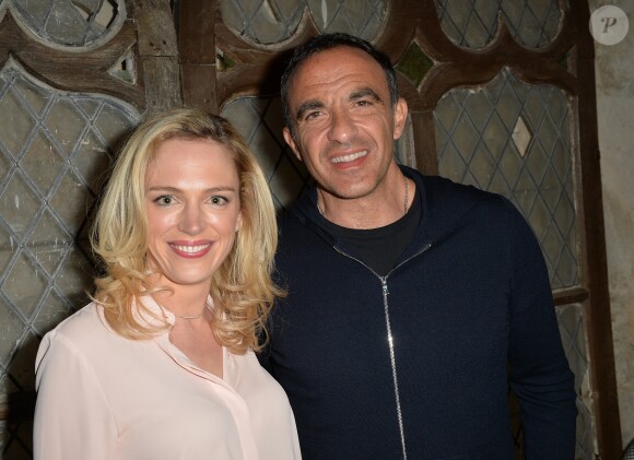 Audrey Bogaert et Nikos Aliagas - Soirée d'ouverture du restaurant "Ikone" à Paris le 30 mars 2017.